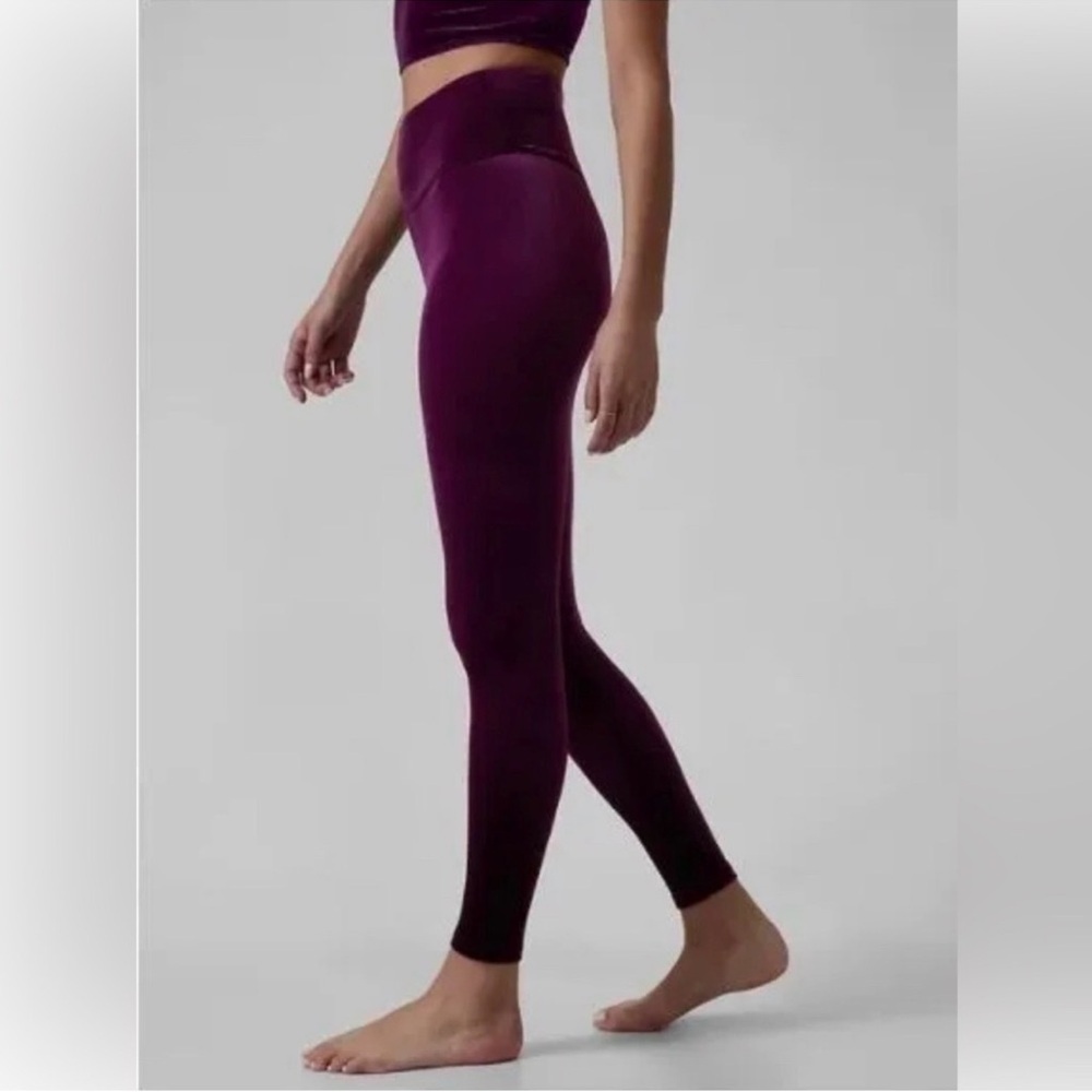ATHLETA Elation Velvet Tight Leggings in Century Plum Ultra High Rise 1X. B13